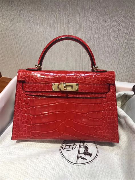 hermes kelly crocodile red|Hermes kelly crocodile for sale.